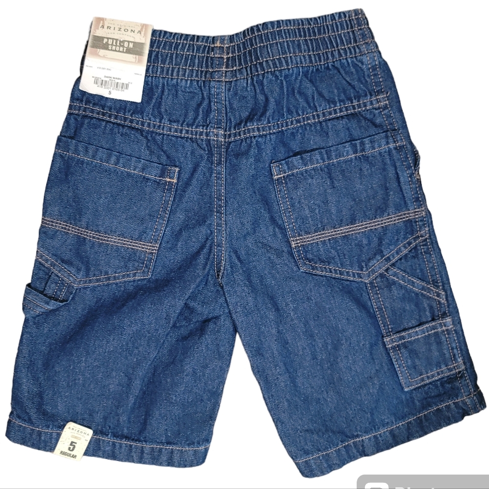 Arizona Boy's Size 5 Jean Carpenter Shorts Denim Pull-On Tacticool Utility NWT